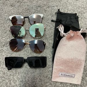 Assortment of sunglasses. (2 aldo , 1 bcbg, 1 SHEIN)